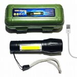 פנס לד נטען USB חזק 2 מצבים