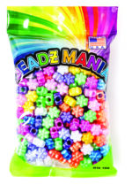 חרוזי פלסטיק פרח מעורב גוונים פנינה 100 גרם