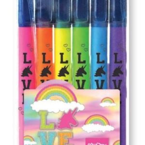 סט 6 טושים זוהרים LOOPY יוניקורן לאב